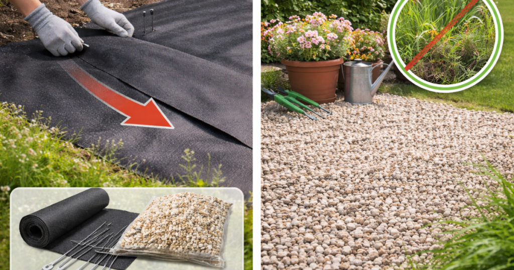 砂利+防草シートで効果倍増