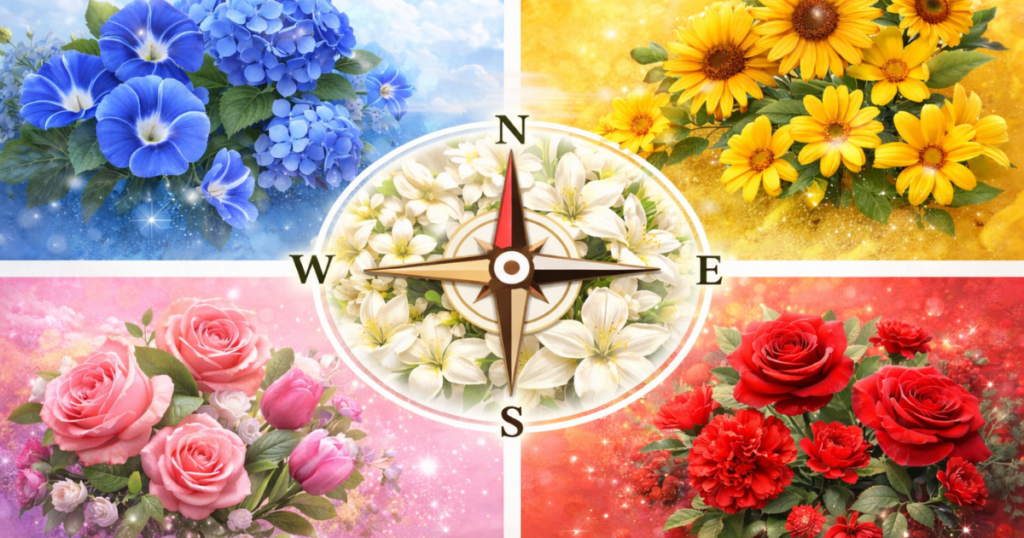 花×風水の基礎（色×方角の目安）