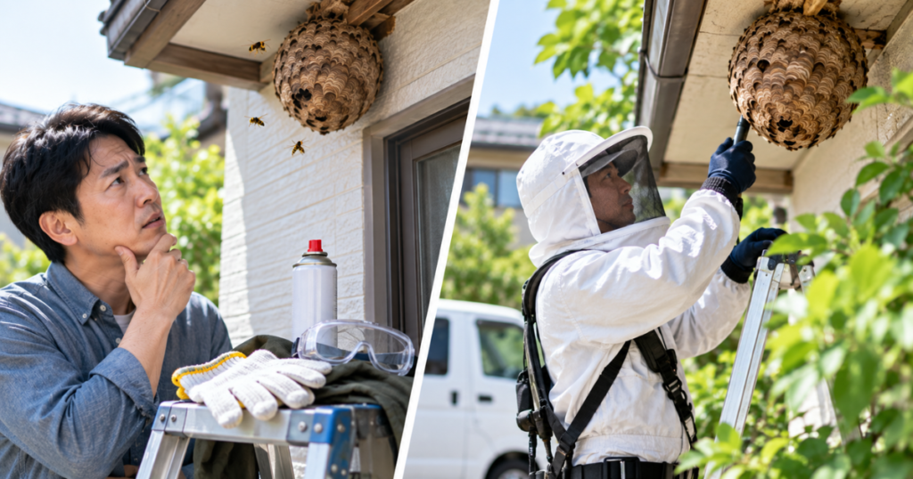 蜂の巣駆除はDIYと業者依頼のどちらがおすすめ？
