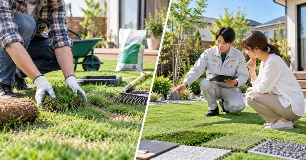 芝生を一年中緑にするのはDIYと業者依頼のどちらがおすすめ？