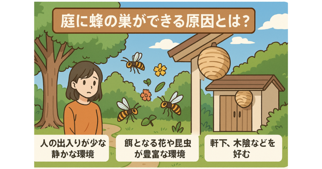 庭に蜂の巣ができる原因