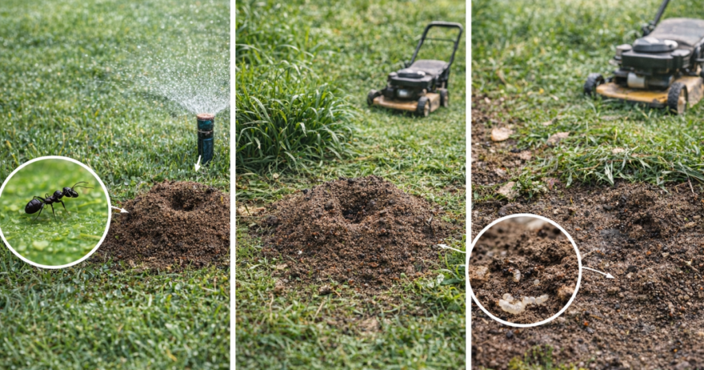 アリが芝生に巣を作る原因