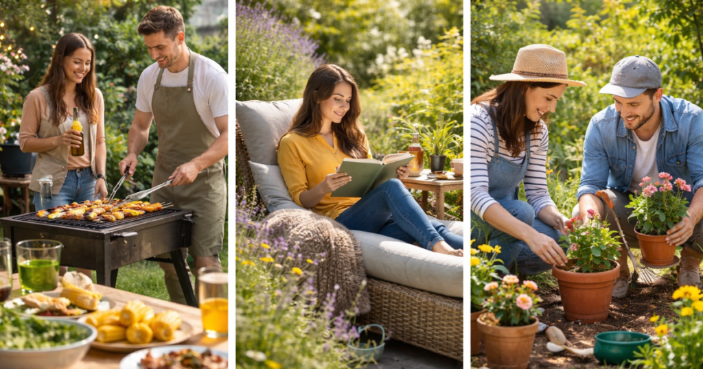 アクティビティで“使う庭”へ：BBQ／読書／ガーデニング