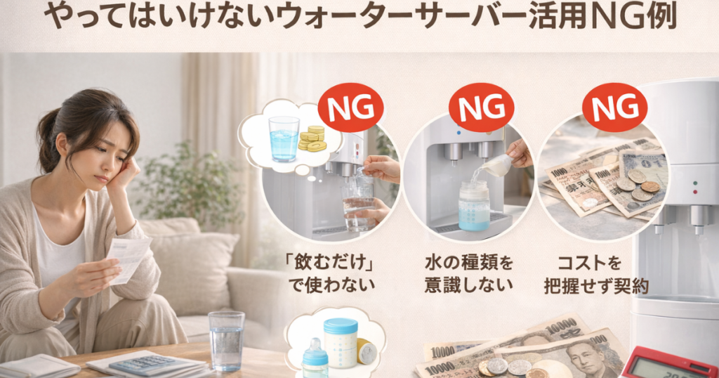 やってはいけないウォーターサーバー活用NG例