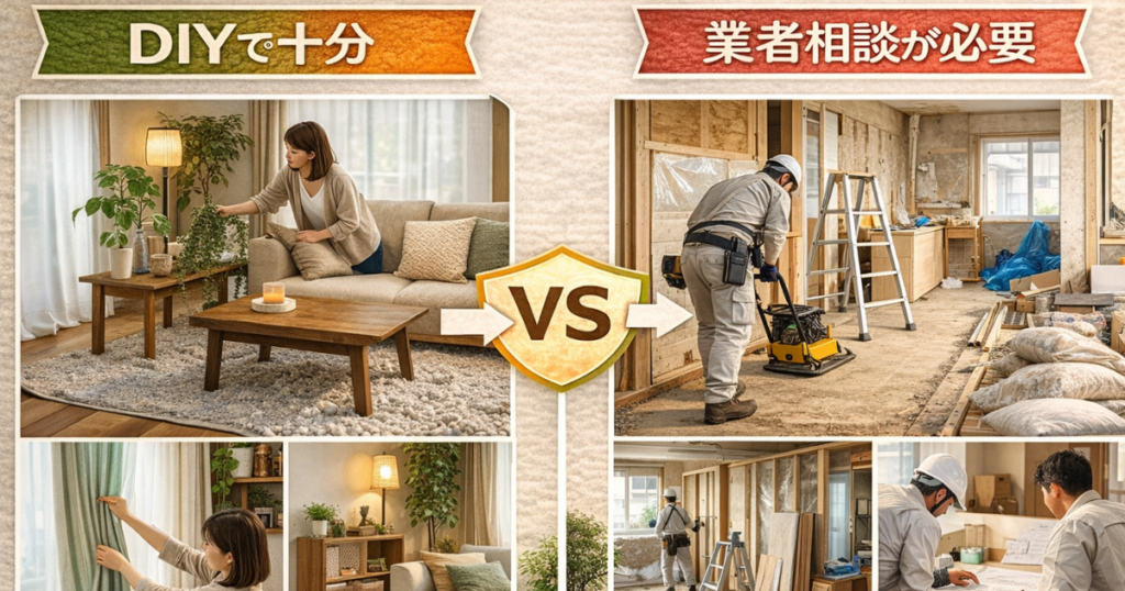 風水リフォームはどこまでDIY？業者相談の判断基準