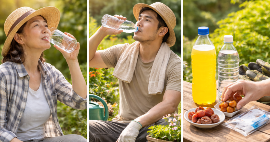 ガーデニング中の正しい水分補給方法