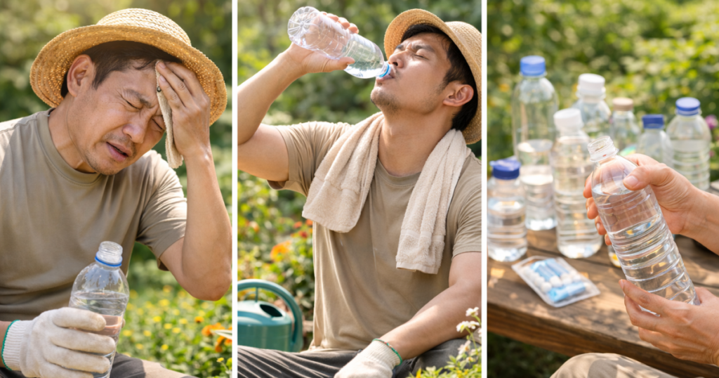 ガーデニング中のNG水分補給