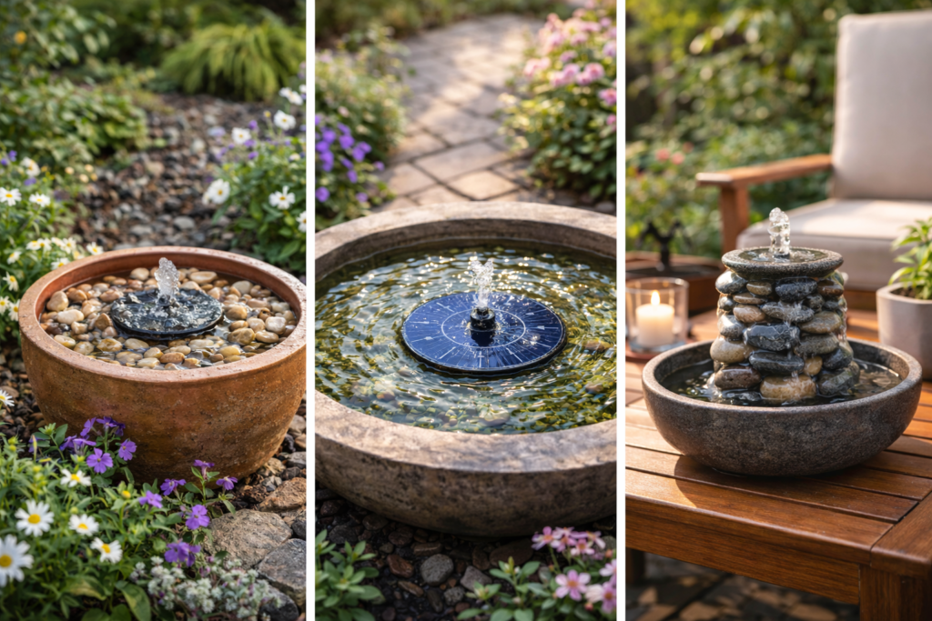 小さな庭でも使える噴水アイデア