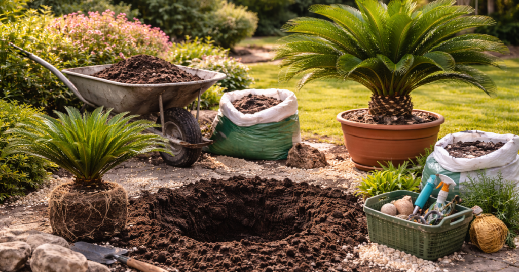 ソテツの植え方（地植え・鉢植え）