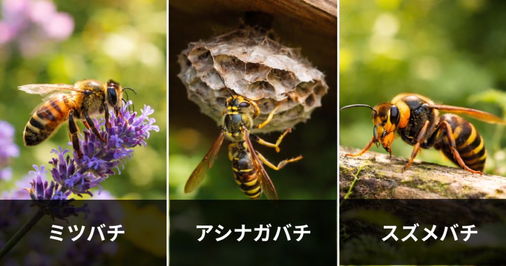 庭に来る蜂の種類と危険度【見分けが重要】