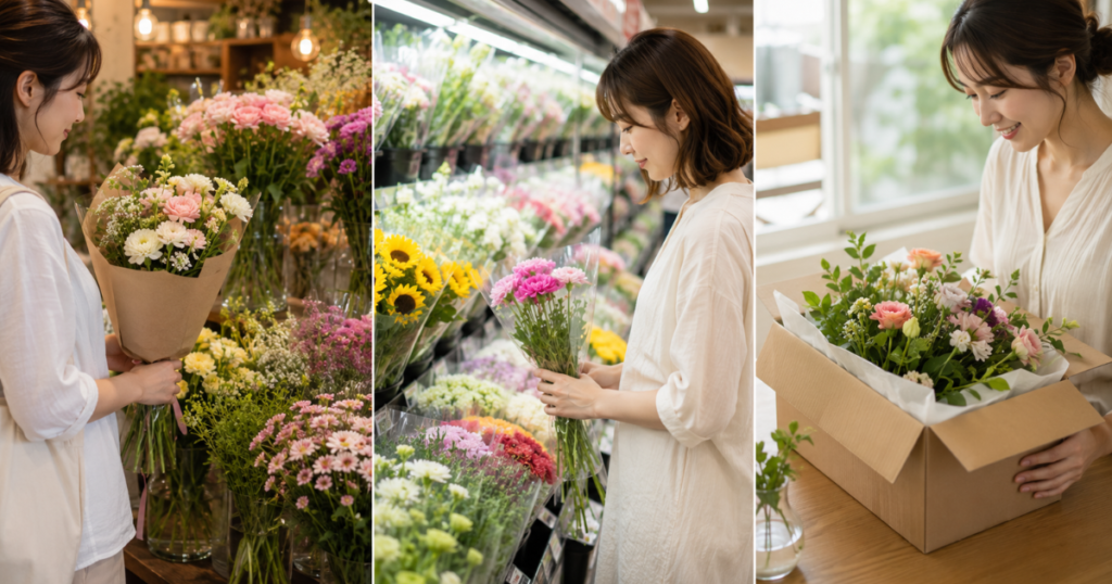花屋・スーパー・花の定期便を比較