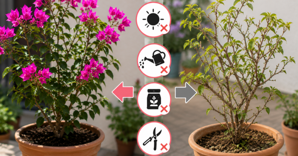 ブーゲンビリアの花が咲かない原因と対策