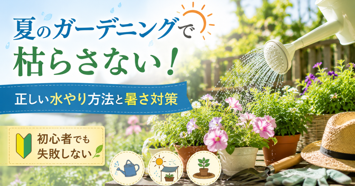夏のガーデニングで枯らさない！正しい水やり方法と暑さ対策【初心者でも失敗しない】