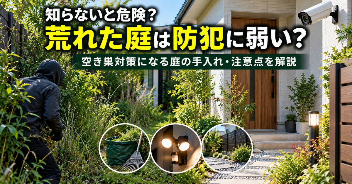 【知らないと危険？】荒れた庭は防犯に弱い？空き巣対策になる庭の手入れ・注意点を解説