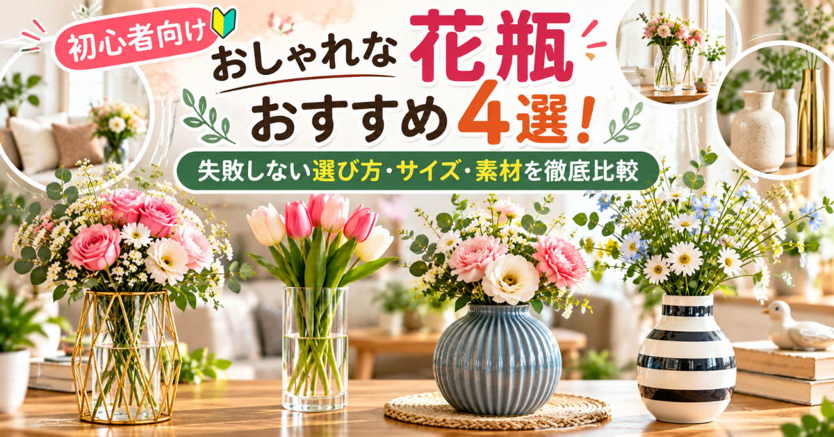 【初心者向け】おしゃれな花瓶おすすめ4選！失敗しない選び方・サイズ・素材を徹底比較