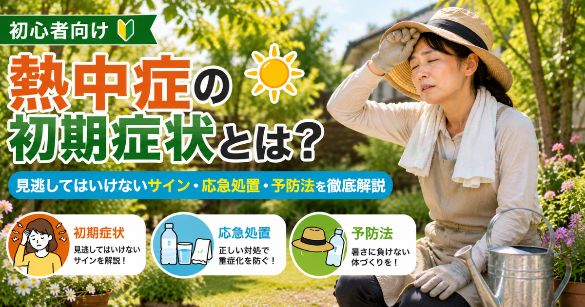 【初心者向け】熱中症の初期症状とは？見逃してはいけないサイン・応急処置・予防法を徹底解説