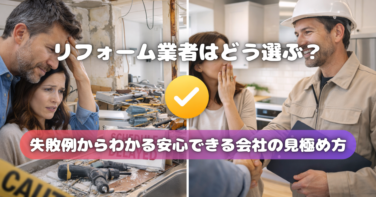 【リフォーム業者はどう選ぶ？】失敗例から分かる安心できる会社の見極め方