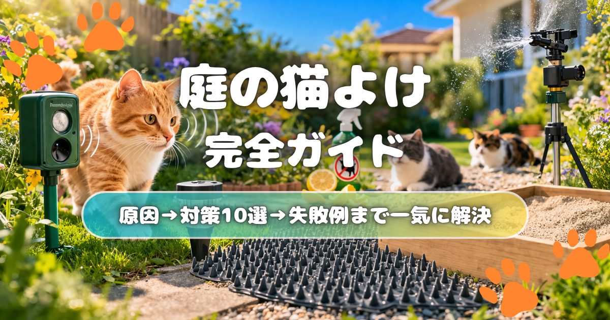 【庭の猫よけ完全ガイド】原因→対策10選→失敗例まで一気に解決