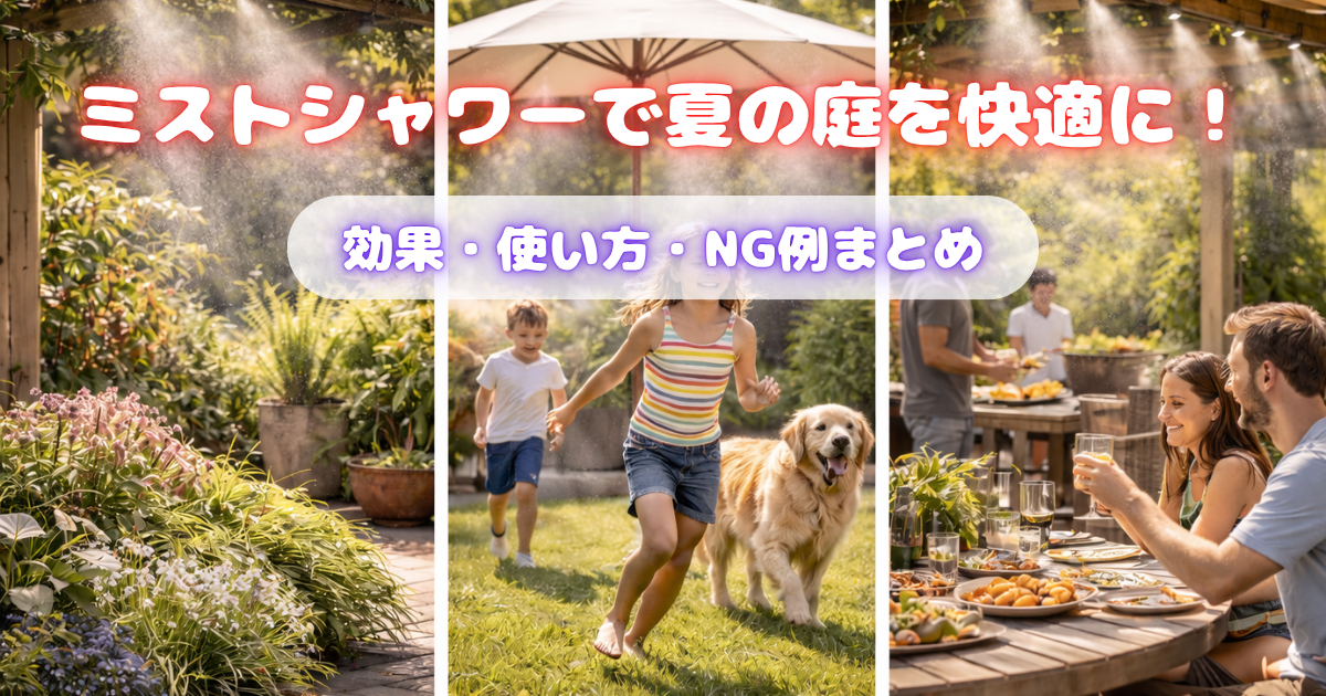 【ミストシャワーで夏の庭を快適に！】効果・使い方・NG例まとめ