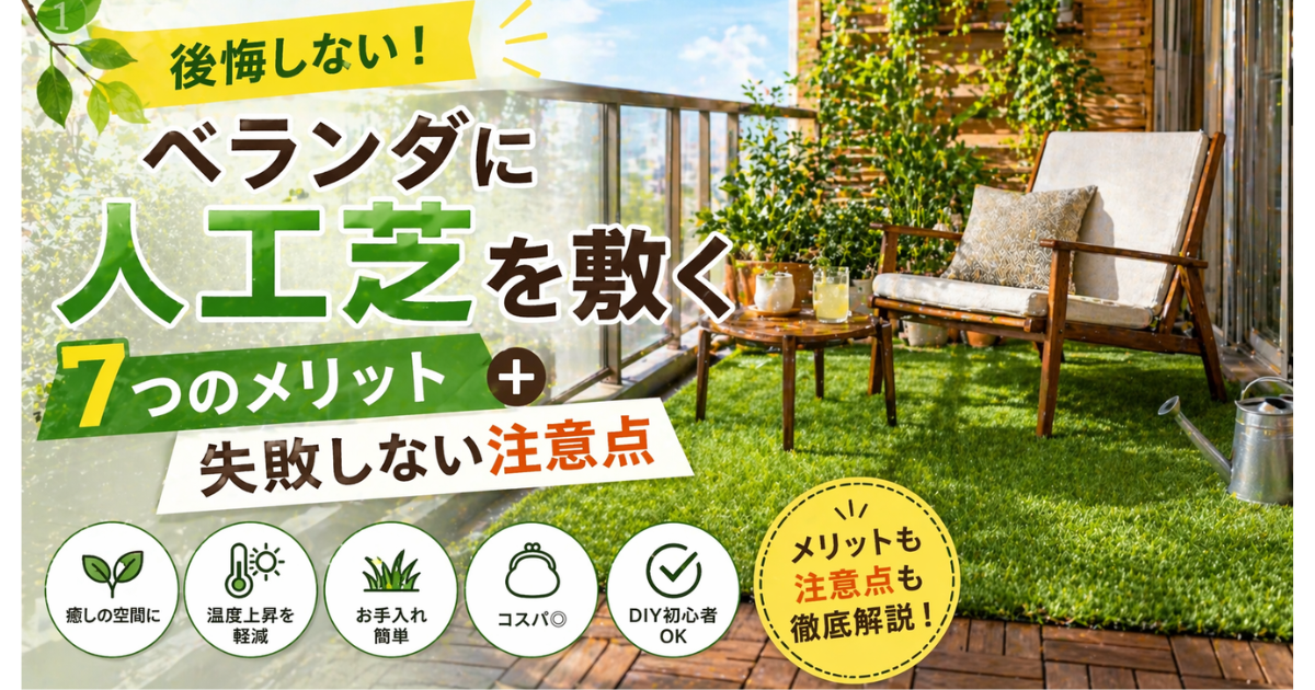 【後悔しない！】ベランダに人工芝を敷く7つのメリット＋失敗しない注意点