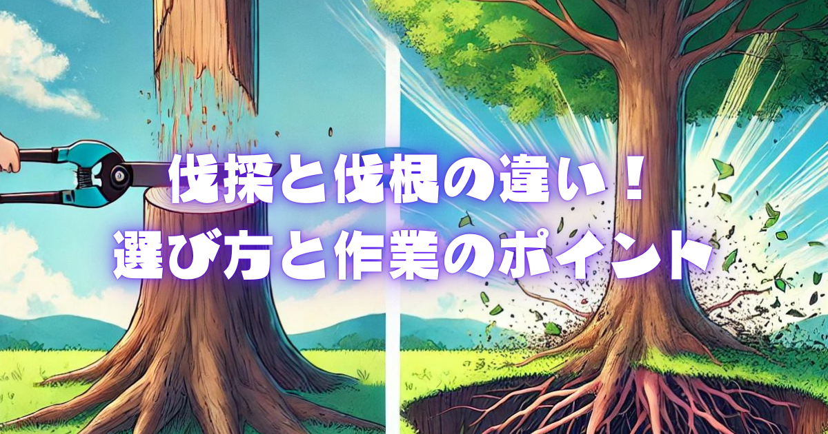 【伐採と伐根の違いを徹底解説！】選び方と作業のポイント