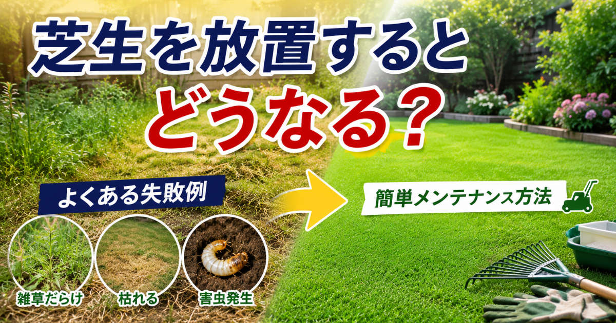 【芝生を放置するとどうなる？】よくある失敗例と簡単メンテナンス方法を解説