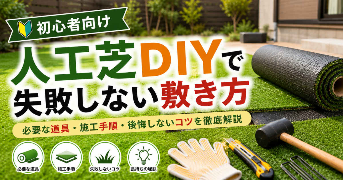 【初心者向け】人工芝DIYで失敗しない敷き方：必要な道具・施工手順・後悔しないコツを徹底解説